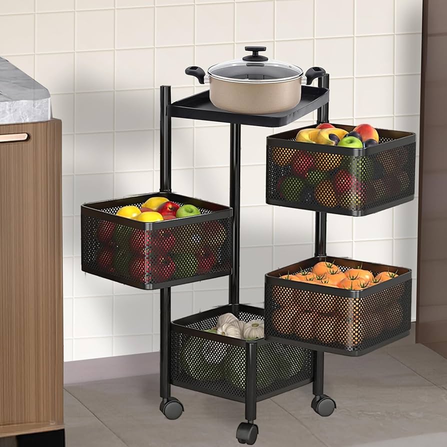 4 Layer Square Kitchen Storage Rack